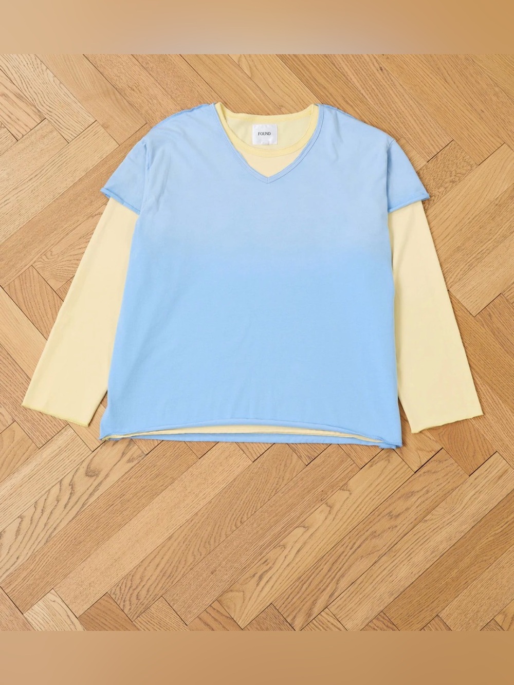 FOUND new Layered Light Blue & Pale Yellow Long Sleeve Top